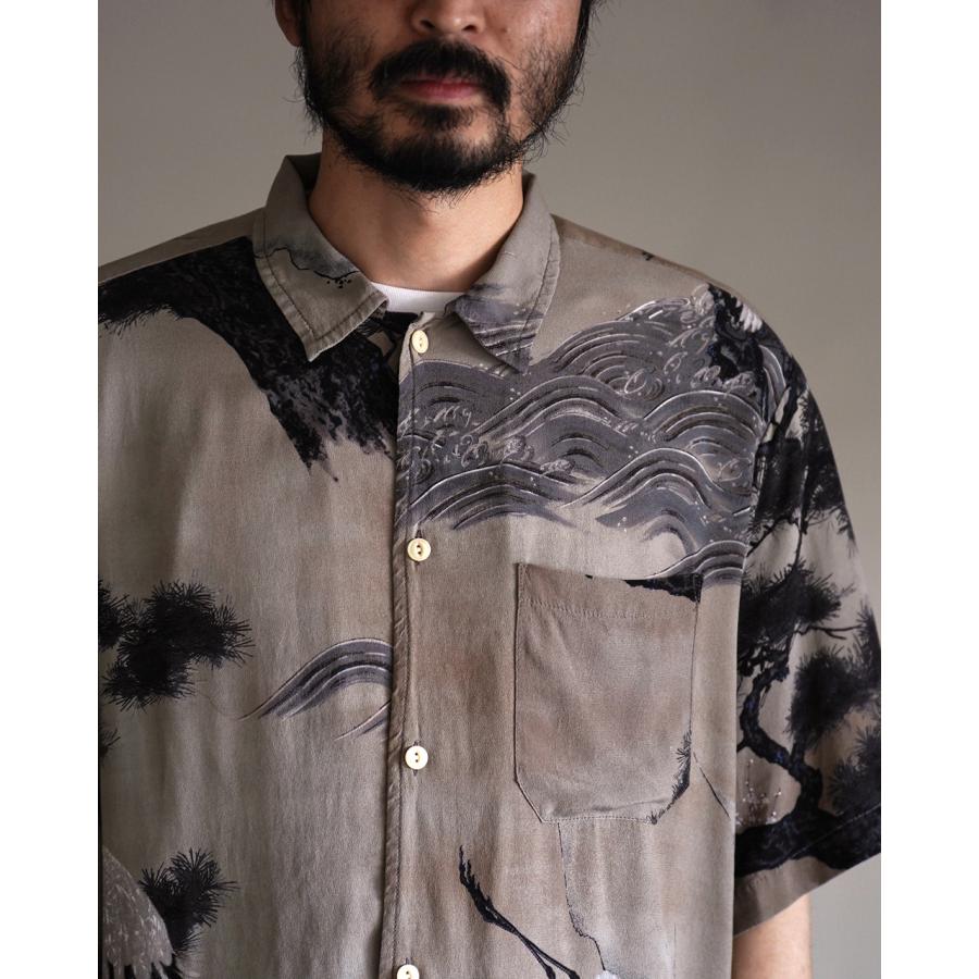 レミレリーフ REMI RELIEF シャツ 鶴柄アロハシャツ メンズ RN30389013 mcpn10の画像