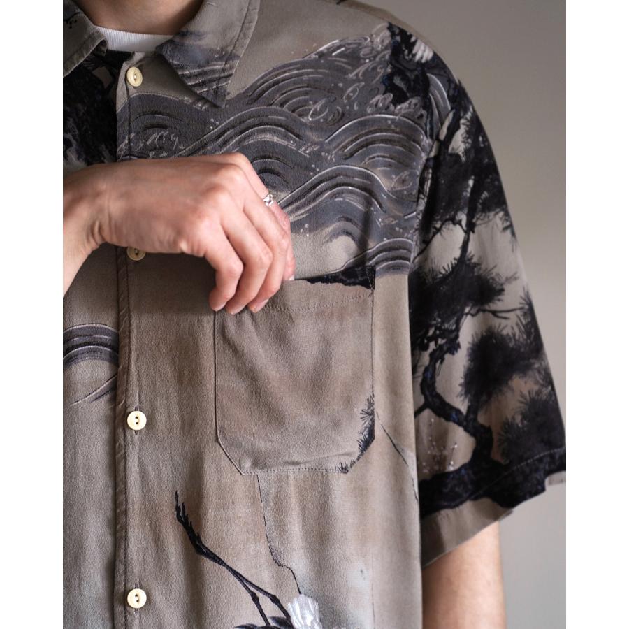 レミレリーフ REMI RELIEF シャツ 鶴柄アロハシャツ メンズ RN30389013 mcpn10の画像