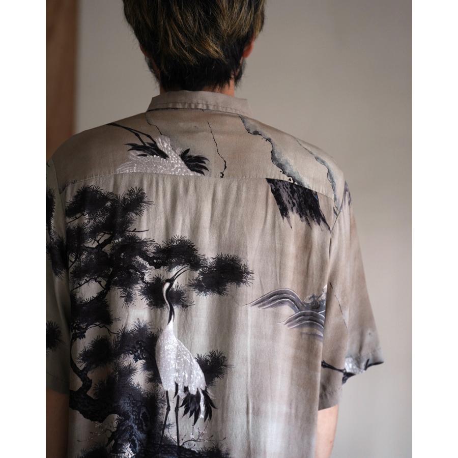 レミレリーフ REMI RELIEF シャツ 鶴柄アロハシャツ メンズ RN30389013 mcpn10の画像