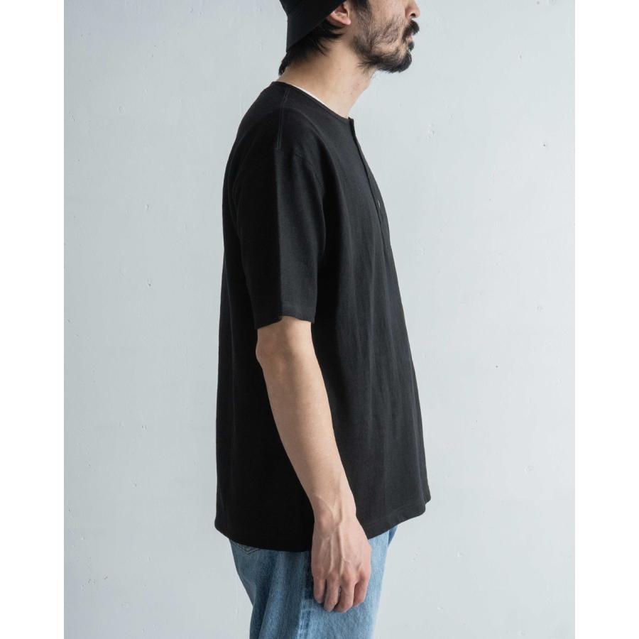 リノネカ rinoneca Tシャツ リネン100% 10オンス ヘンリーネック プル