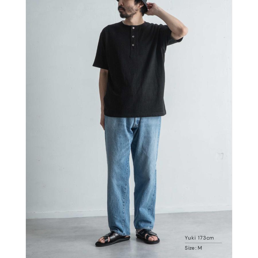 リノネカ rinoneca Tシャツ リネン100% 10オンス ヘンリーネック プル