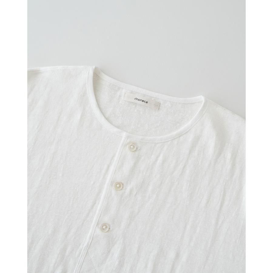リノネカ rinoneca Tシャツ リネン100% 10オンス ヘンリーネック プル