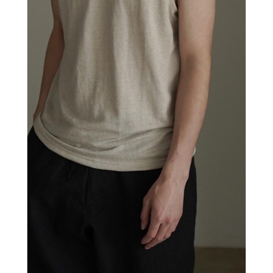 リノネカ rinoneca タンクトップ リネンピケ メンズ LINEN PIQUE
