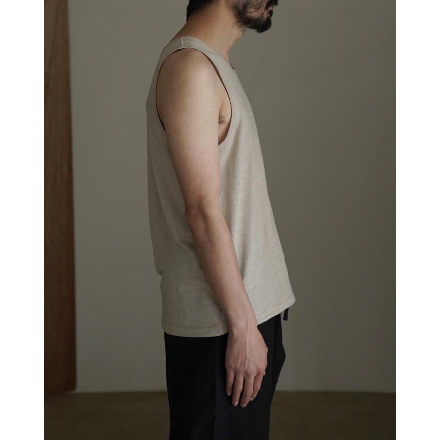 リノネカ rinoneca タンクトップ リネンピケ メンズ LINEN PIQUE