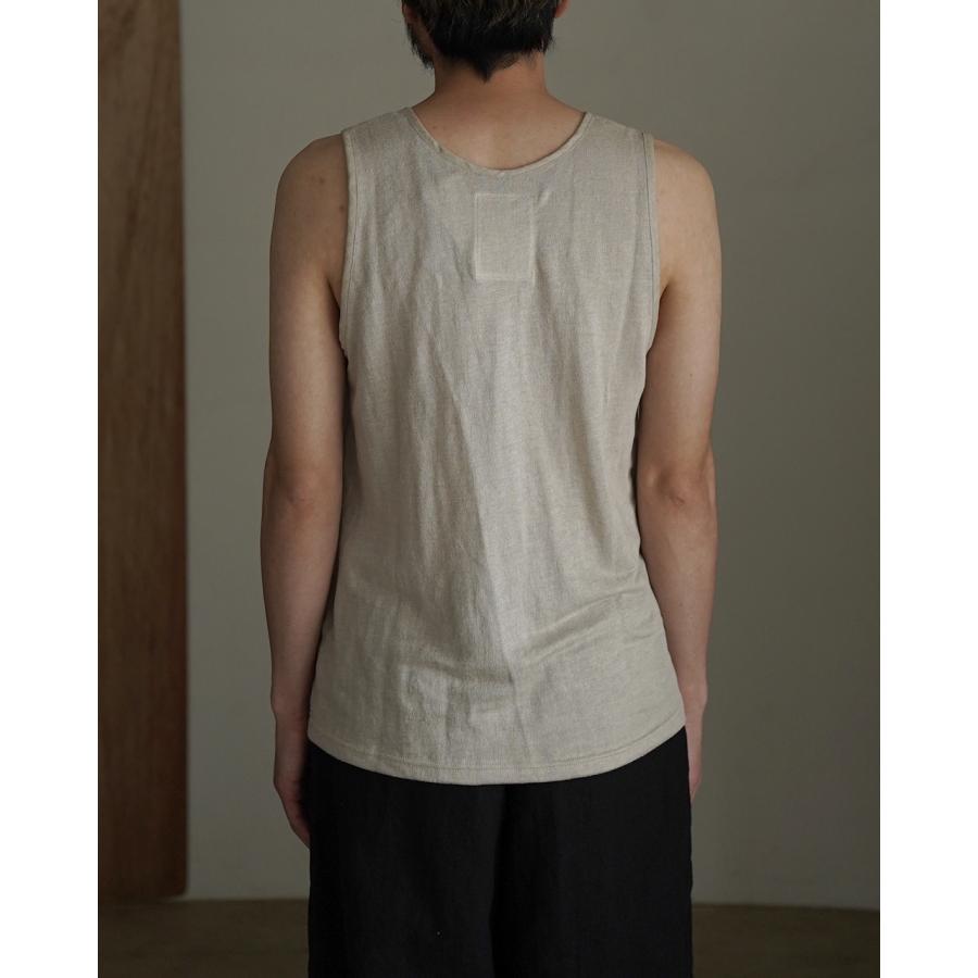 リノネカ rinoneca タンクトップ リネンピケ メンズ LINEN PIQUE