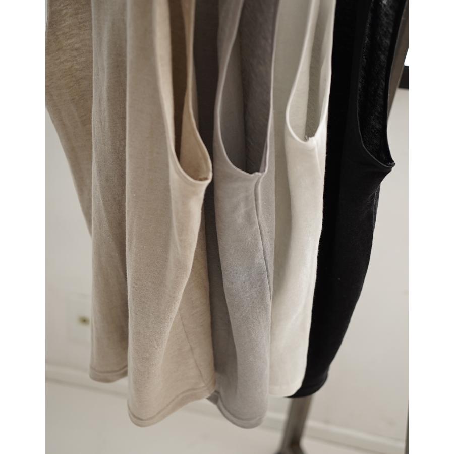 リノネカ rinoneca タンクトップ リネンピケ メンズ LINEN PIQUE