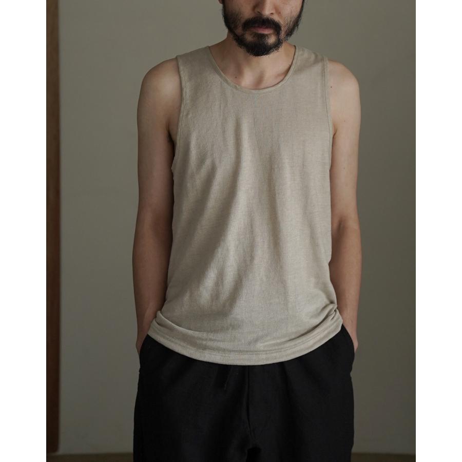 リノネカ rinoneca タンクトップ リネンピケ メンズ LINEN PIQUE
