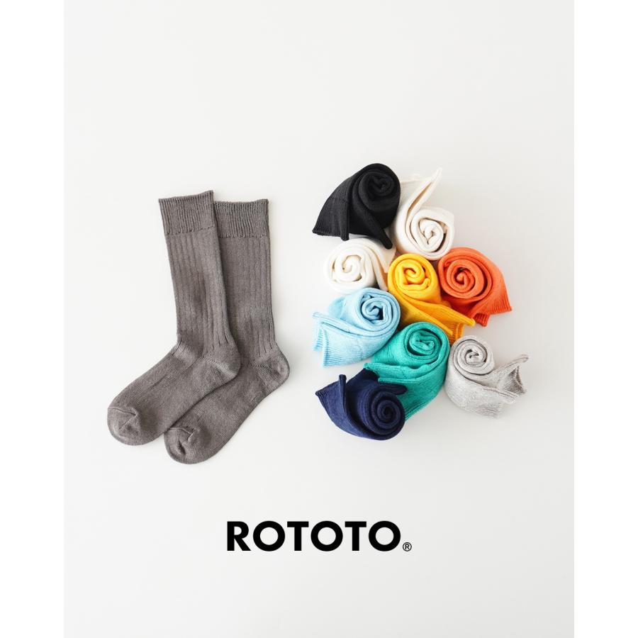 ROTOTO（ロトト） ソックス リネン コットン リブド クルー ソックス