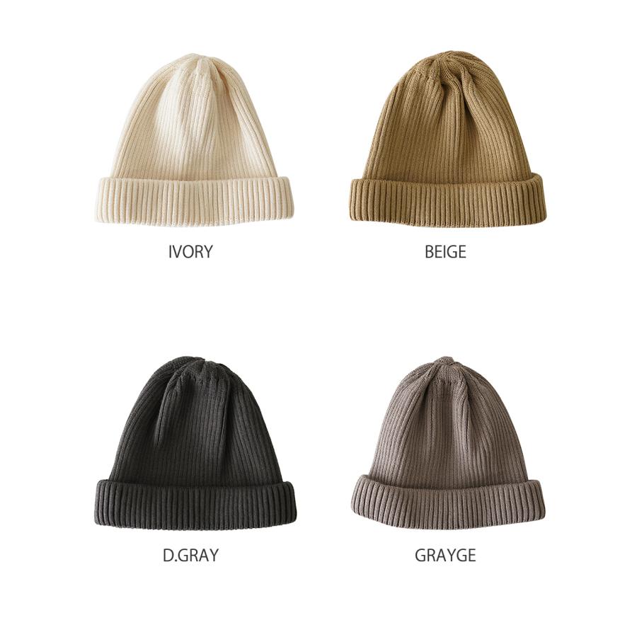 ROTOTO ロトト ニット帽 コットン ロールアップ ビーニー 浅め