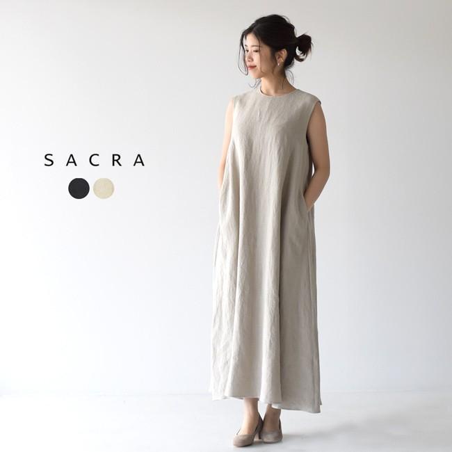 サクラ Sacra ワイドシルエット Aライン リネン ロング丈 ノースリーブ ワンピース ワンピース Sacra Crouka Yahoo 店 通販 Yahoo ショッピング