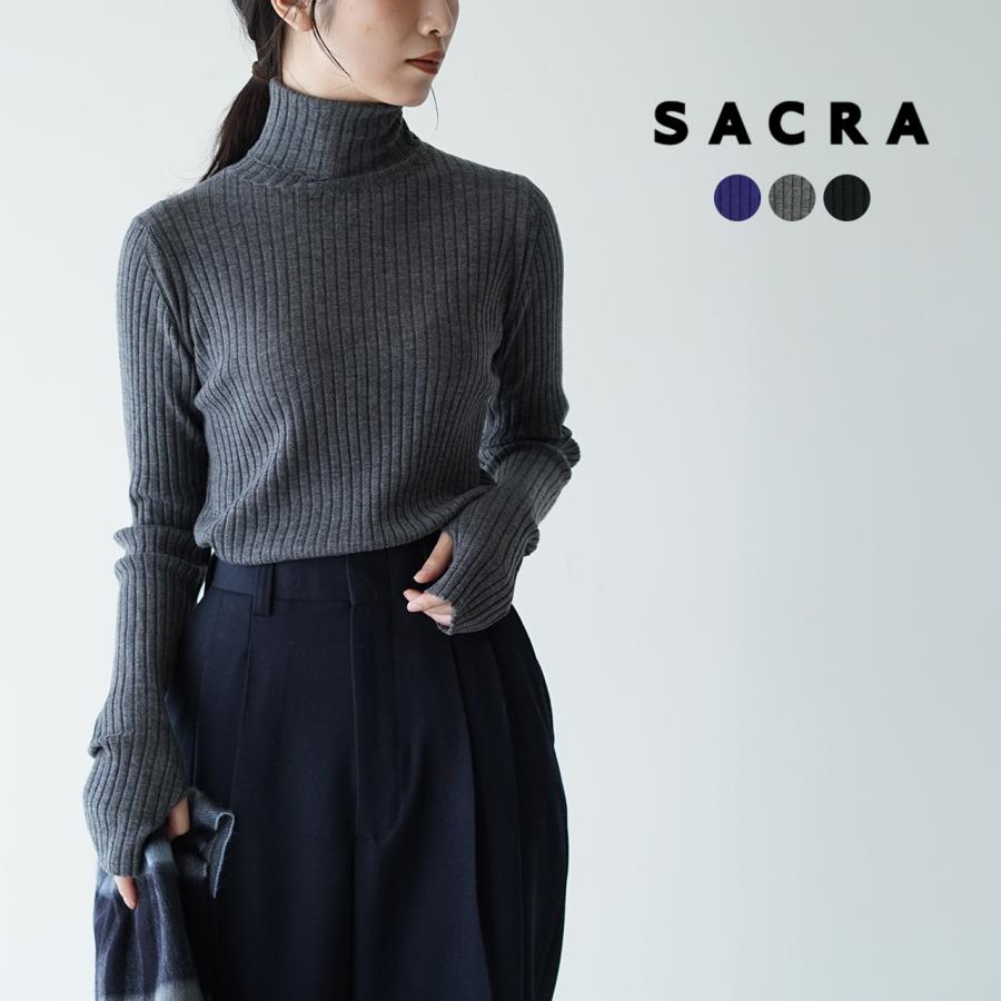 サクラ SACRA スーパーファイン メリノウール リブ タートルネック セーター SUPER FINE MERINO RIB レディース