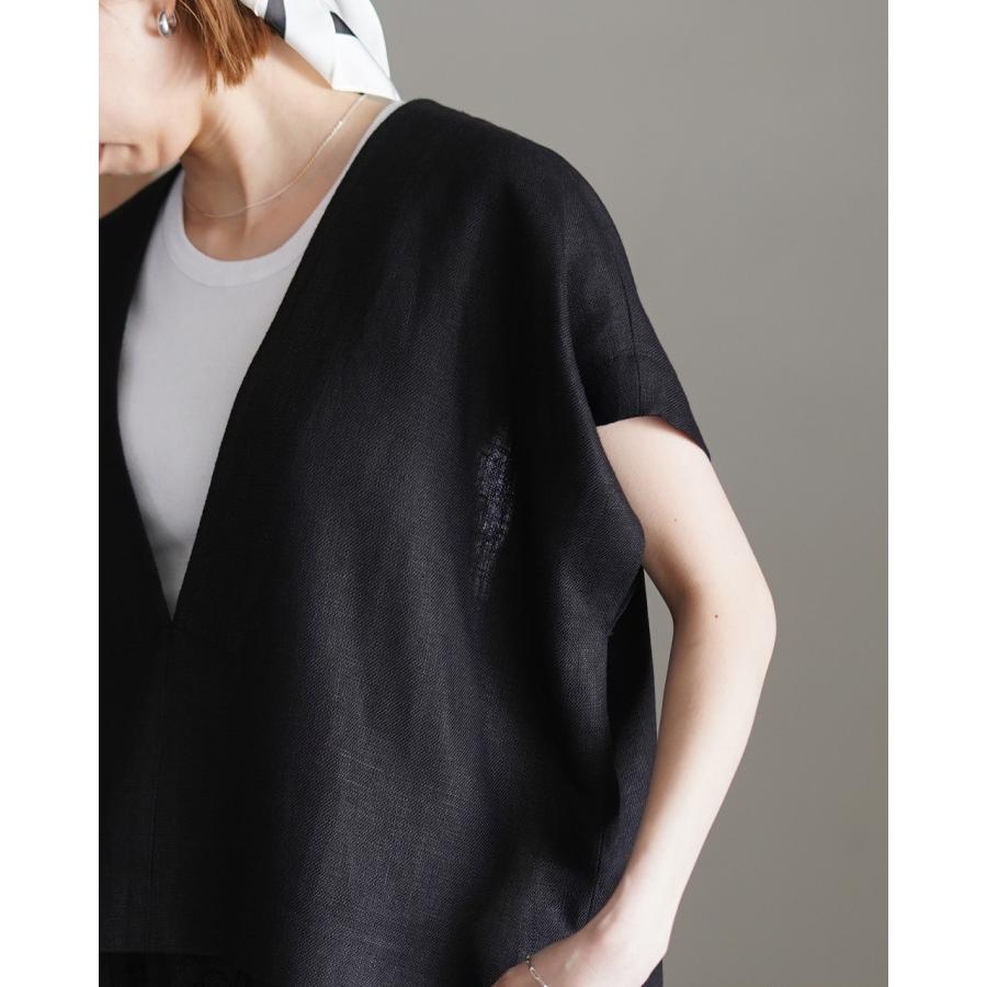 SACRA / サクラ | 2023SS | WRINKLES LINEN TOP リネントップス | 38 | ブラック | レディース SACRA / サクラ | 2023SS | WRINKLES LINEN TOP リネントップス | 38