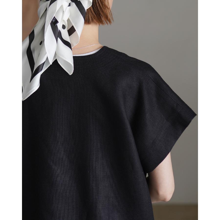 SACRA / サクラ | 2023SS | WRINKLES LINEN TOP リネントップス | 38 | ブラック | レディース SACRA / サクラ | 2023SS | WRINKLES LINEN TOP リネントップス | 38