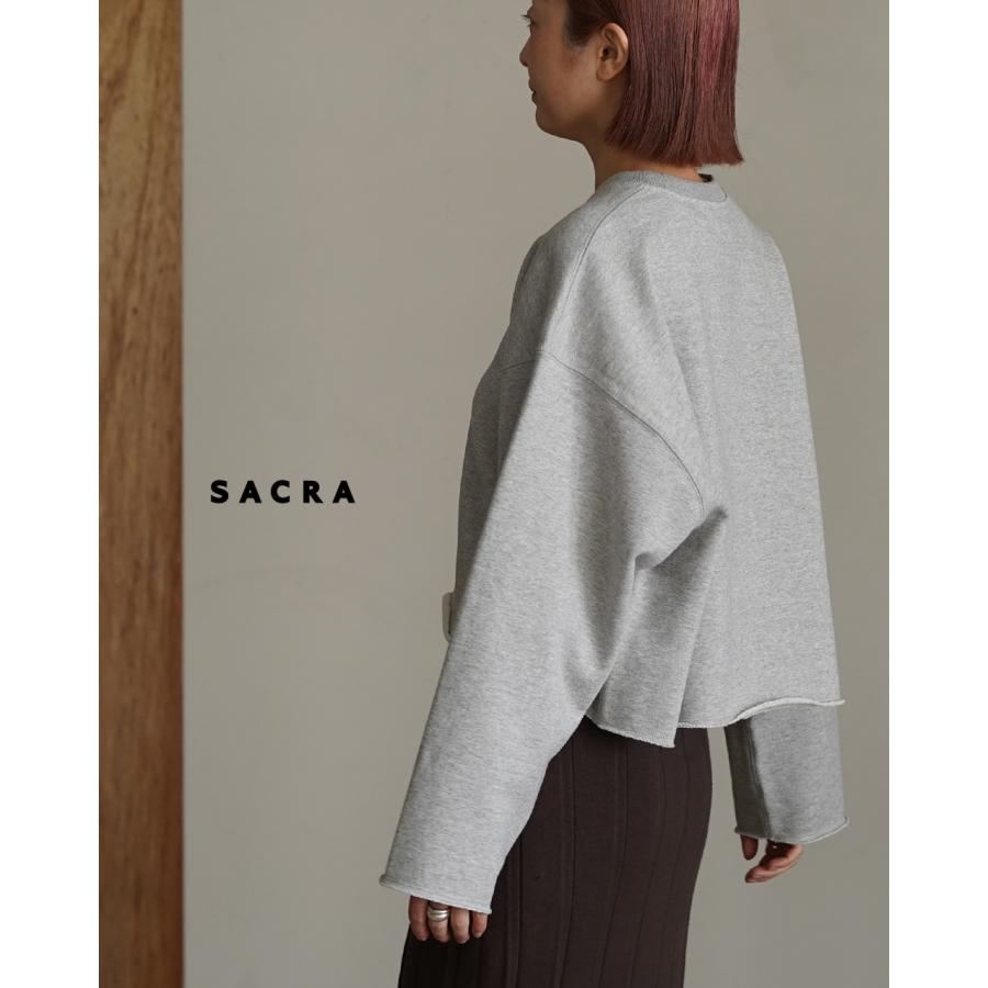 新品タグ付き！SACRA＜SACRA＞クロップド スウェット SACRA（サクラ） クロップド丈 スウェット レディース EXTRA FINE