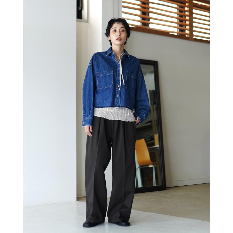 サクラ SACRA オーセンティック デニム クロップド シャツ レディース