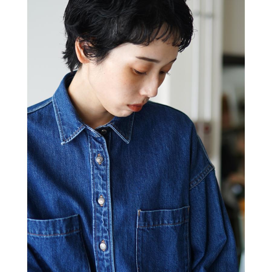 サクラ SACRA オーセンティック デニム クロップド シャツ レディース