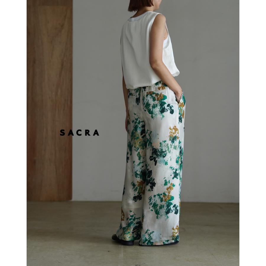 SACRA（サクラ） ワイドパンツ フラワープリント ブラード フローラ