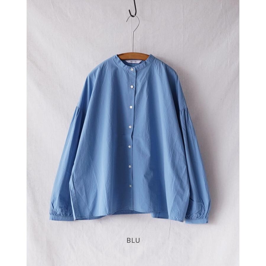 SETTO（セット） シャツ パフィーシャツ PUFFY SHIRT 長袖シャツ 青