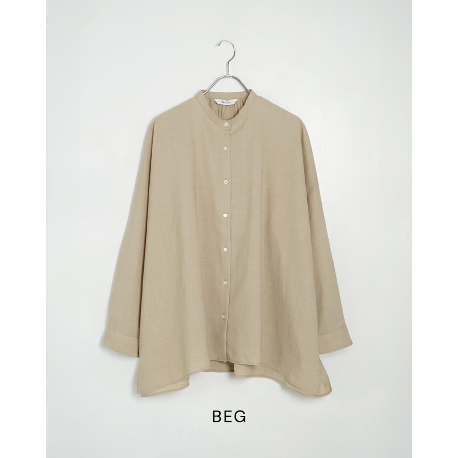 セット SETTO ファームズシャツ FARMS SHIRT シャツ 長袖 バンドカラー 