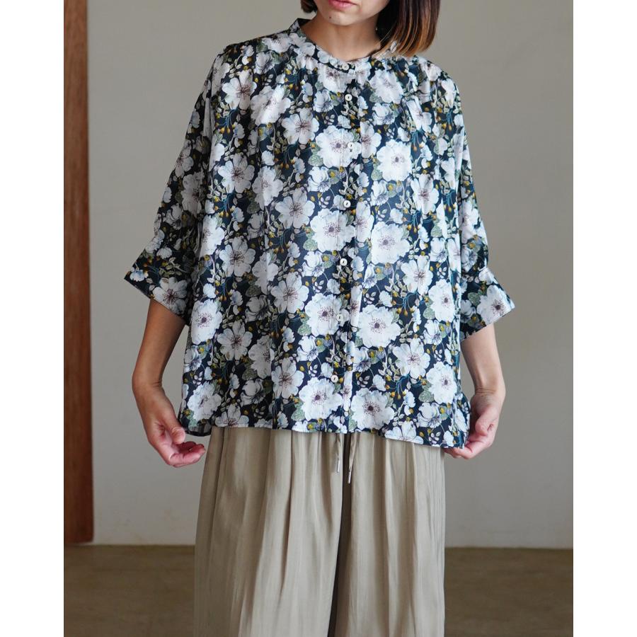 sosotto（ソソット） sosotto LIBERTYシルフローンギャザーブラウス6部