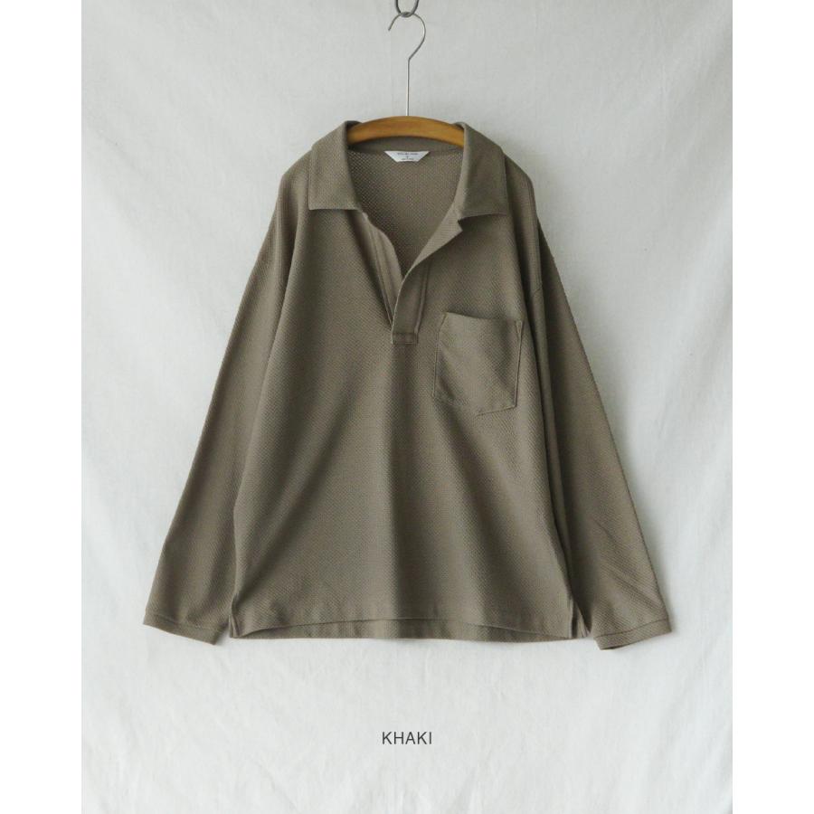 26SS STILL BY HAND スキッパーシャツ　長袖　カーキ スティルバイハンド STILL BY HAND モスステッチスキッパーシャツ
