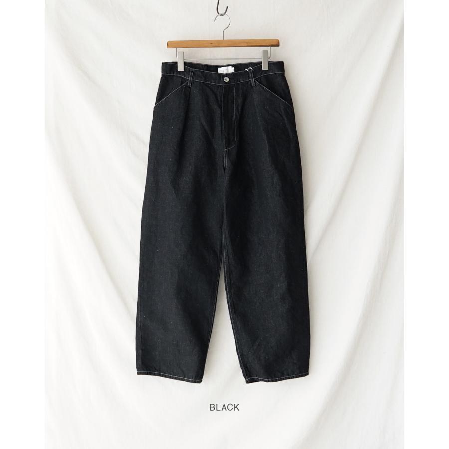 STILL BY HANDサイズ46 DN01222 シルク混デニムパンツ STILL BY HAND（スティルバイハンド） コットンシルク2タックデニム
