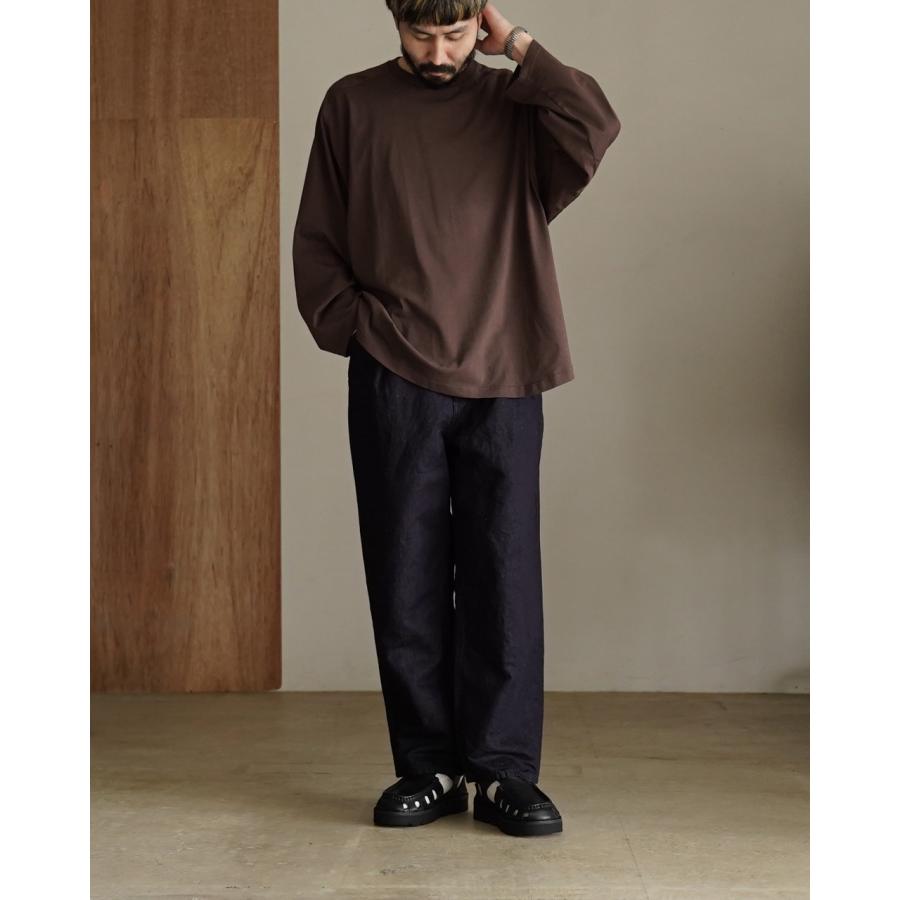 STILL BY HANDサイズ46 DN01222 シルク混デニムパンツ STILL BY HAND（スティルバイハンド） コットンシルク2タックデニム