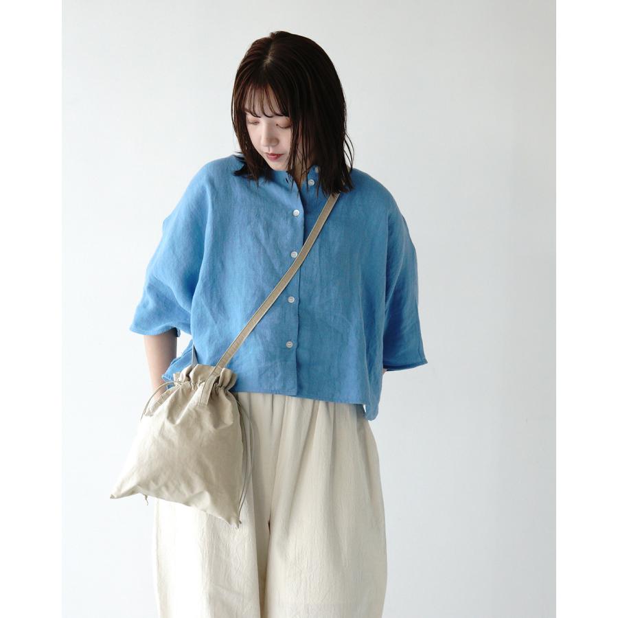 ハンドメイドflest tile blue皮使い巾着バッグ ハンドメイドflest tile blue皮使い巾着バッグ