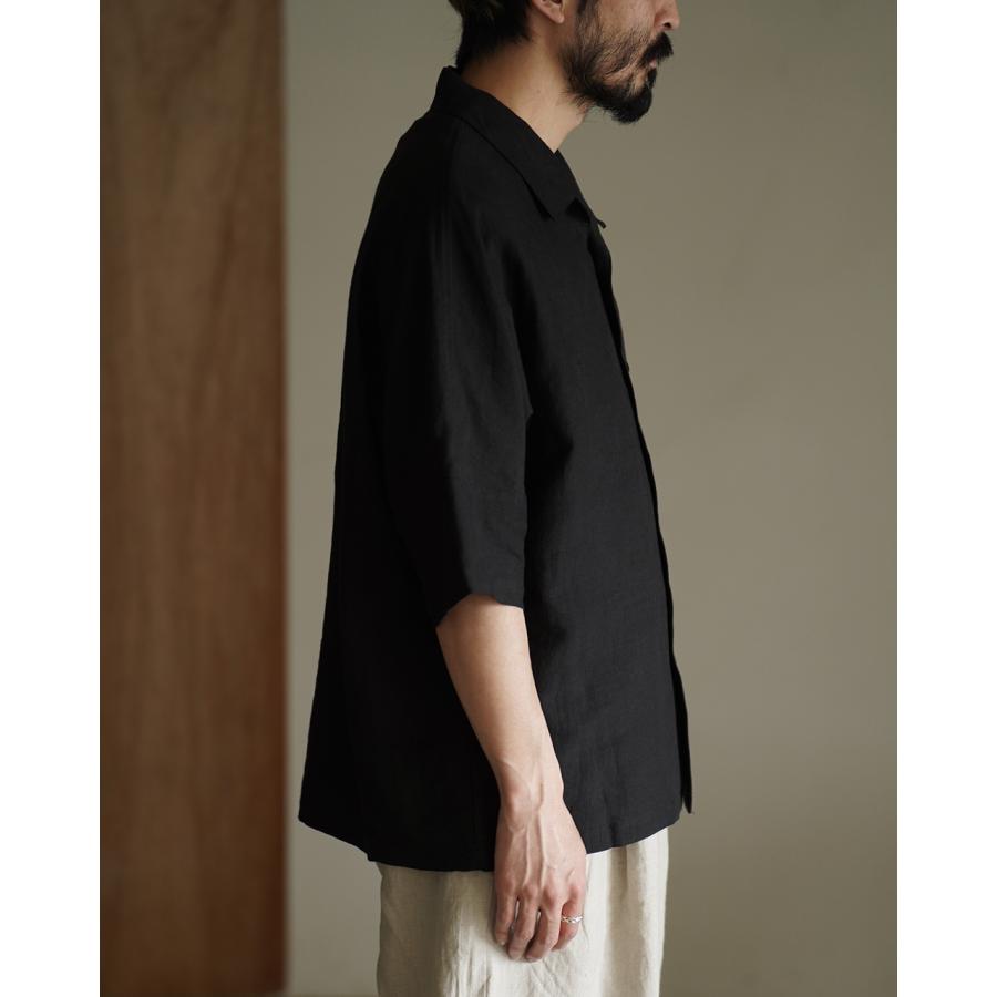 still by hand リネンシャツ 麻100% 半袖シャツ STILL BY HAND（スティルバイハンド） リネン オープンカラー 半袖
