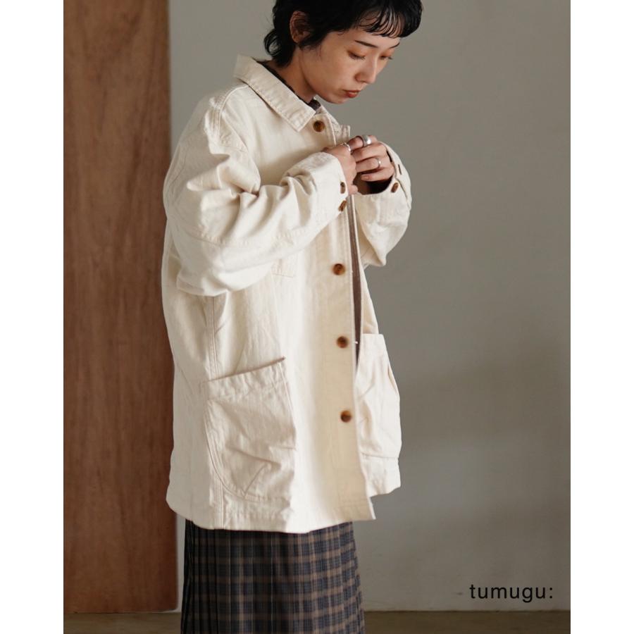 tumugu（ツムグ） SALE！ツムグ ヘリンボン デニム カバーオール