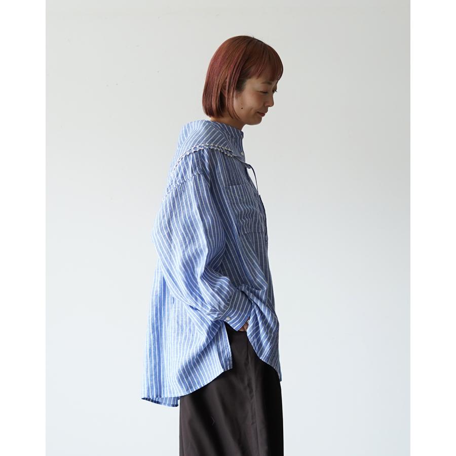 tumugu（ツムグ） SALE！ツムグ シャツ テンセルリネンストライプ