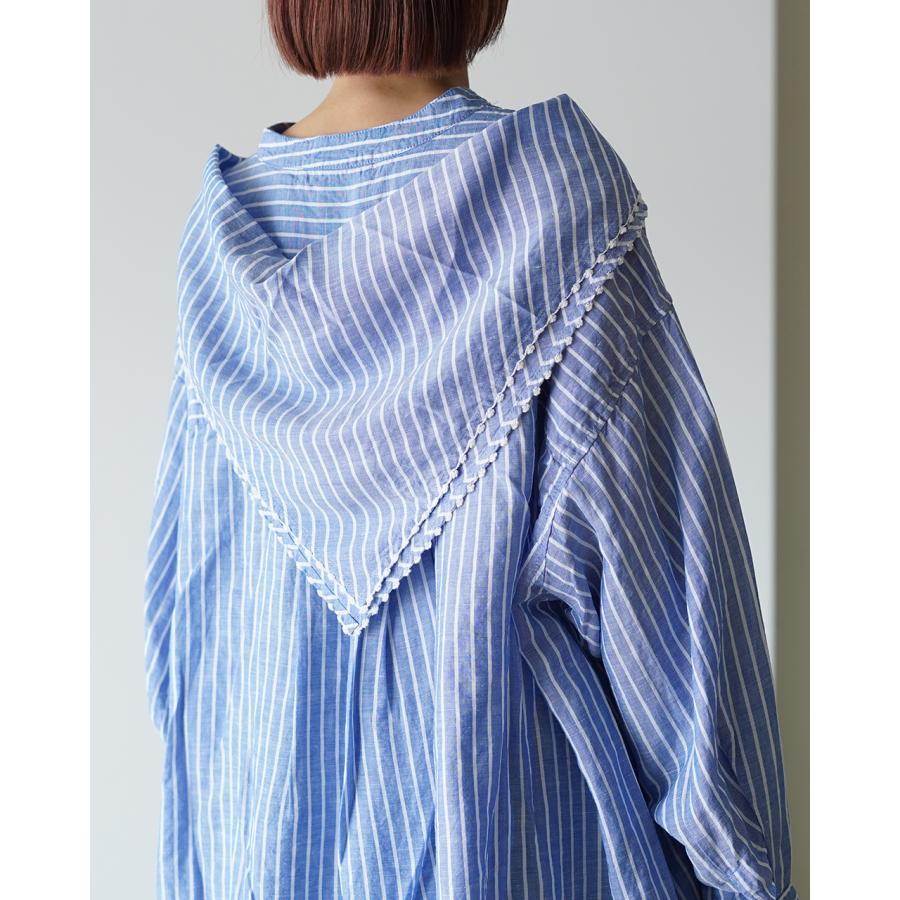 tumugu（ツムグ） SALE！ツムグ シャツ テンセルリネンストライプ