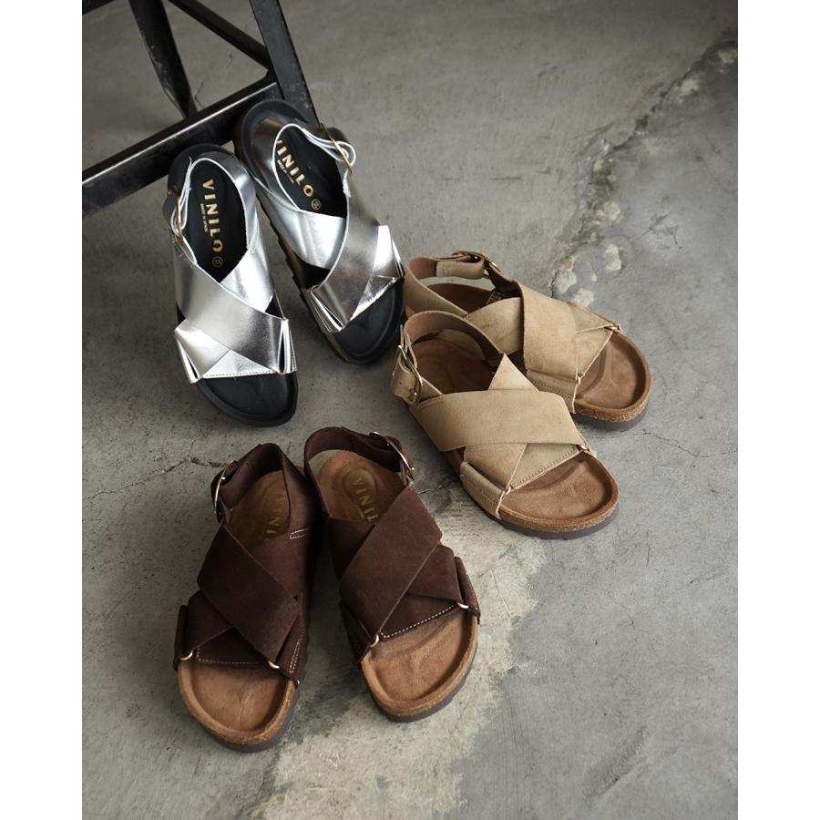 ヴィニーロ VINILO サンダル スエード フラット クロスサンダル 革 レザー ベルトサンダル レディース SANDAL スライド CH-14509-SE 【レビュー企画対象】の画像