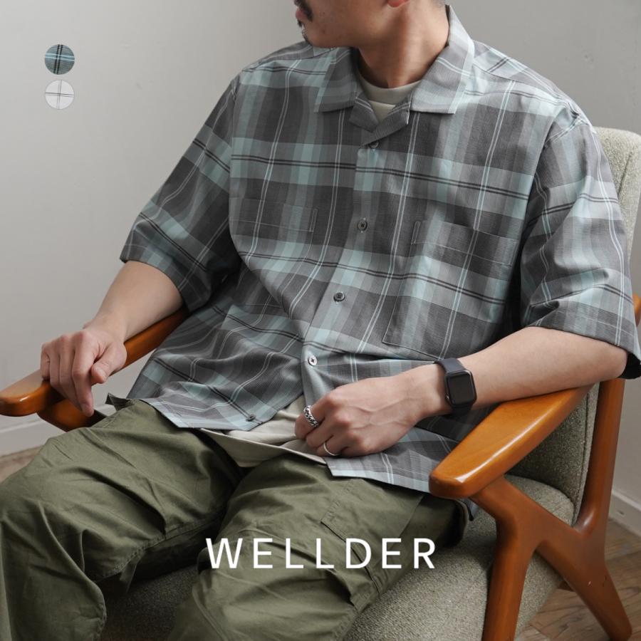 ウェルダー WELLDER オープンカラー 半袖 チェック シャツ メンズ WM21SSH04 アウトレット30%off 返品交換不可｜crouka