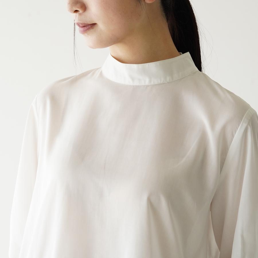 ホワイト WHYTO. ヘムプリーツ ブラウス Hem Pleats Blouse ホワイト ブラック グレー ベージュ 白 黒 灰 茶 レディース 2024春夏 WHT21FBL4004｜crouka｜06