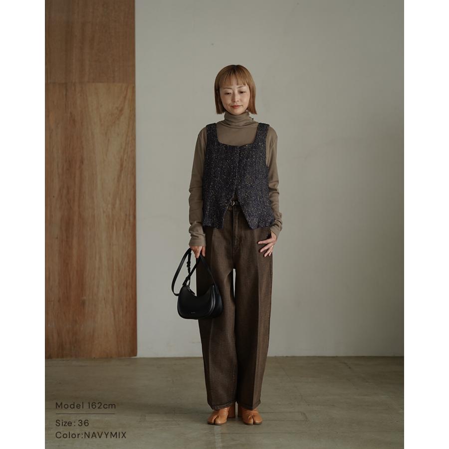 ホワイト WHYTO. ベスト ネップツイードビスチェ nep tweed bustier