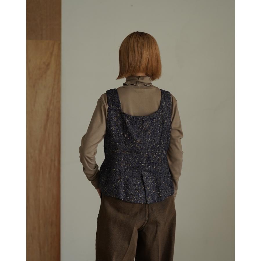 ホワイト WHYTO. ベスト ネップツイードビスチェ nep tweed bustier