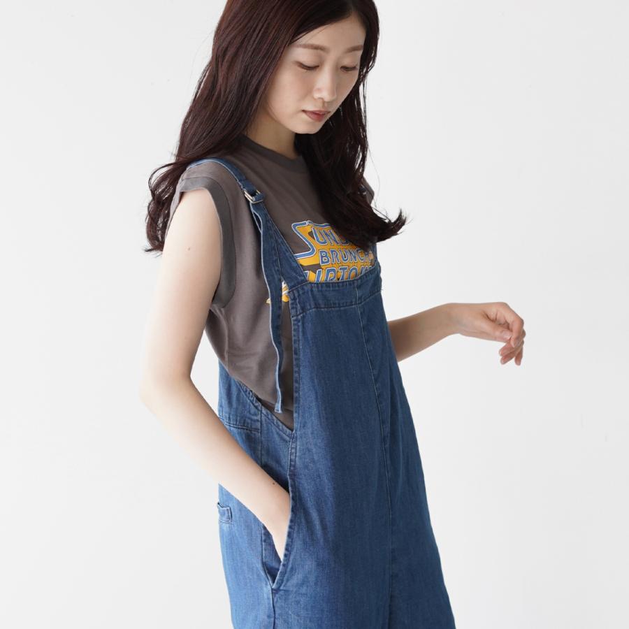 ヤヌーク YANUK コットンリネン デニム リラックス サロペット