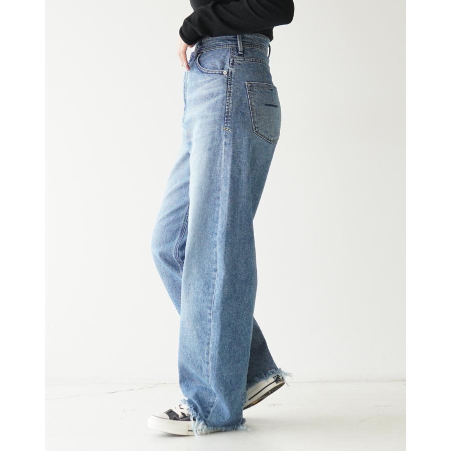 YANUK ヤヌーク デニムパンツ ローラ カーブ テーパード