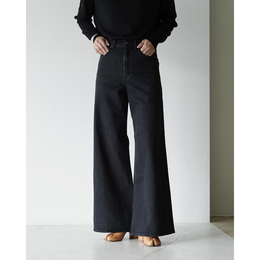 さもな♬ YANUK ワイドフレアデニムパンツ レディース 25 OAB YANUK ヤヌーク ワイドフレア デニムパンツ レディース Wide