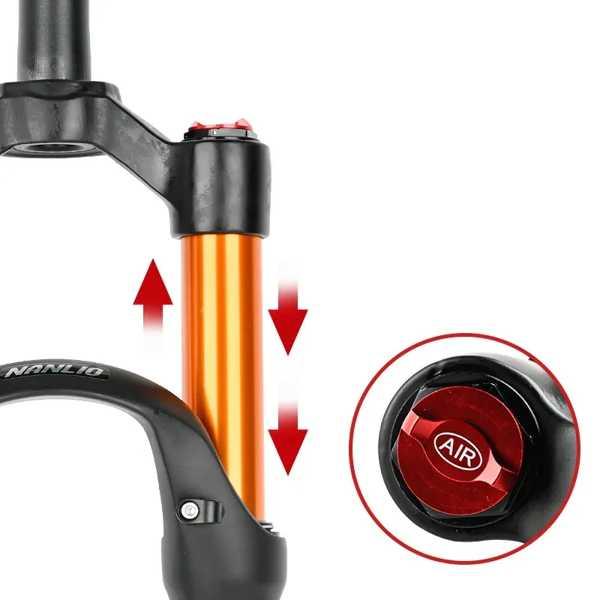 衝撃吸収フロントフォーク マグネシウム合金 エアサスペンション