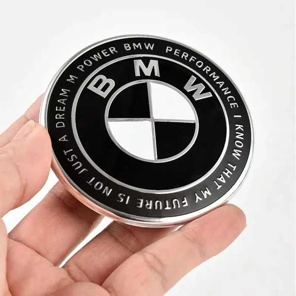 車のホイールリム装飾カバー,50周年記念ロゴ,BMW,白黒,x1,x3,x5