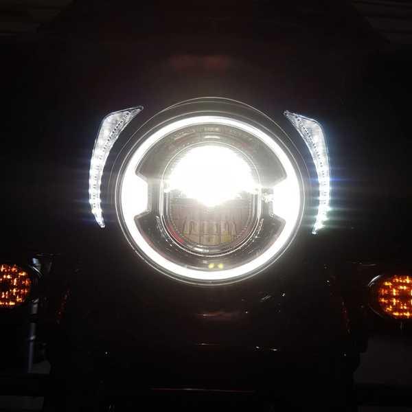 オートバイ用LEDヘッドライト,ハーレーツーリング用ベゼル