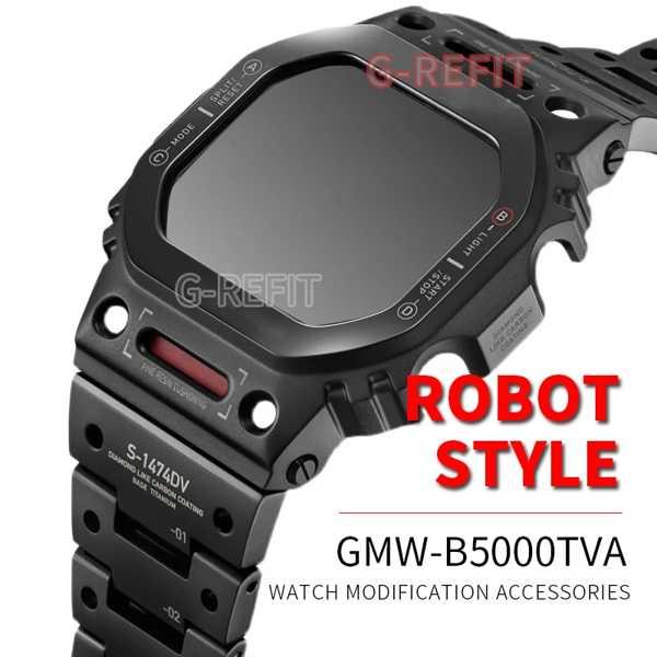 G-refit mech Style robot dw5600 gmwb5000 gwb5600 g5600eチタンgwm5610ステンレススチールウォッチケースメタルベゼルmechrior｜crowdshop｜03