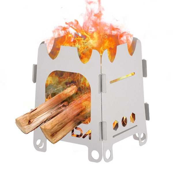 Lixada-超軽量チタンストーブ 折りたたみ式薪ストーブ ポケット