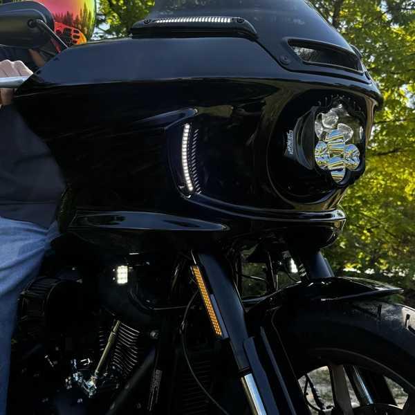 ハーレーダビッドソン用フェアリング LED FXLRST FXRST ヘッドライトフェアリングフロントガラスハーレーローライダー
