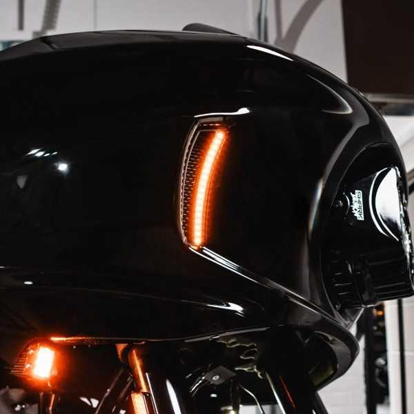 ハーレーダビッドソン用フェアリング LED FXLRST FXRST ヘッドライトフェアリングフロントガラスハーレーローライダー