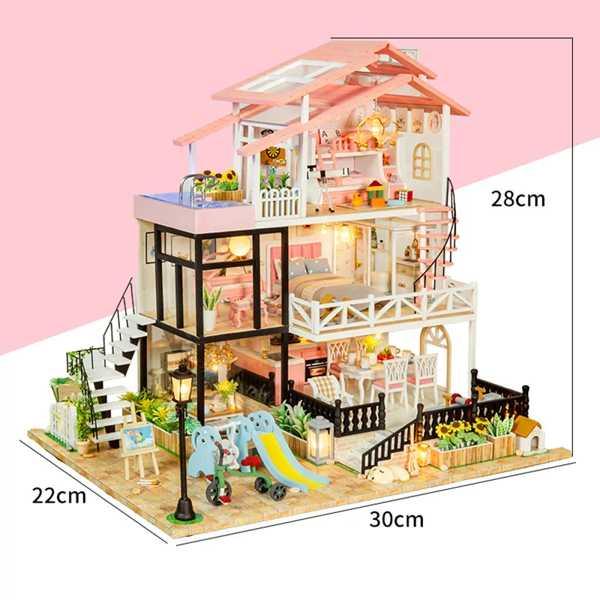 新しいDIY木製ドールハウスキットミニチュア家具ライト 新しいDIY木製ドールハウスキットミニチュア家具ライト