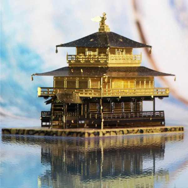 DIY-日本の建物のおもちゃモデル 3D金属パズル 特別な城