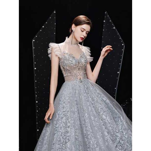 ストーンが煌びやかでシンプルオシャレなイブニングドレス♩.• ERUKEI/S35110/エルケイ/ドレス/ロングドレス/イブニングドレス